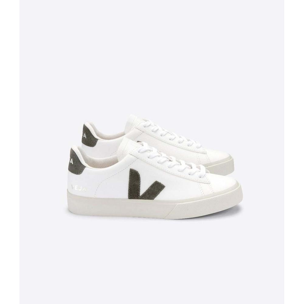 Veja CAMPO CHROMEFREE Women\'s Low Tops Sneakers White/Khaki | CA 593KOR